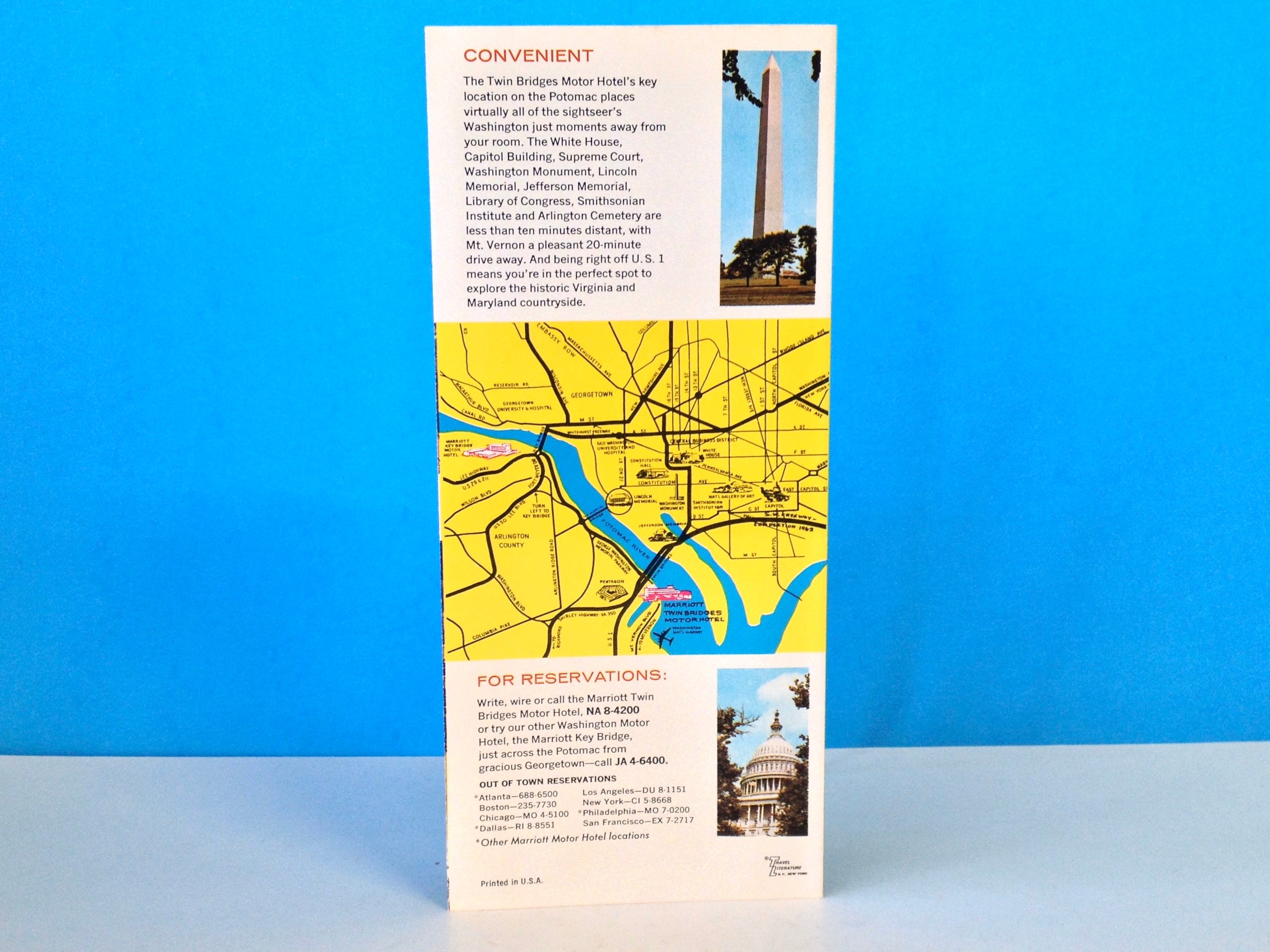 アメリカ ホテル 古いパンフレット 24点セット オマケ付き Marriott Twin Bridges Motor Hotel Brochure - Etsy