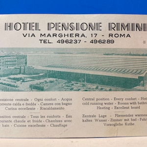 Hôtel Pensione Rimini Rome Mailer Brochure Carte postale