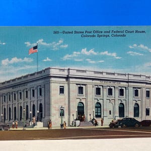 Cartolina dell'ufficio postale e del tribunale di Colorado Springs