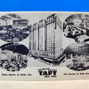 Carte postale de l'hôtel Taft à New York