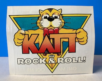 1980's KATT Rock & Roll Bumper Sticker Version 1