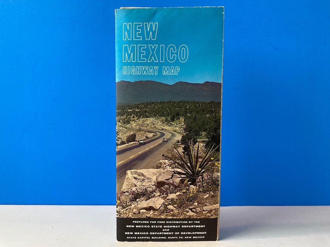New Mexico Highway Map Etsy