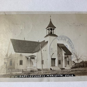 Baptist Church Marietta Okla Postcard