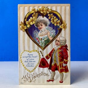 Carte postale vintage en relief pour la Saint-Valentin