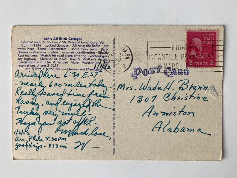 Carte postale en linge ash’s Brick Cottages image 2