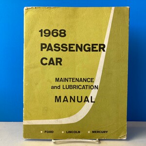 1968 Manual de mantenimiento y lubricación de automóviles de pasajeros