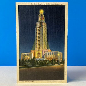 Capitol di Stato di notte Baton Rouge Cartolina