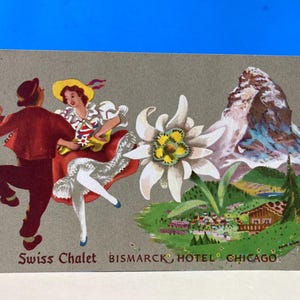 Schweizer Alpenhütte Bismarck Hotel Postkarte