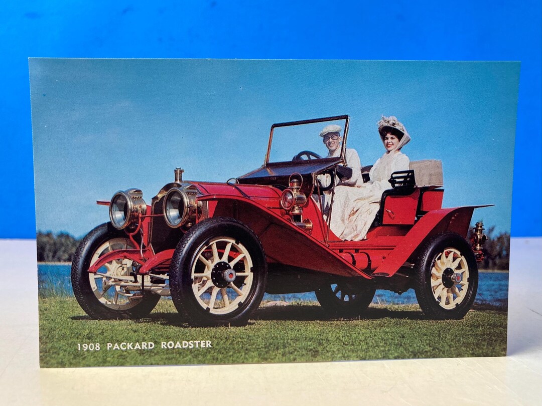 1908 Packard Roadster Postcard - Etsy