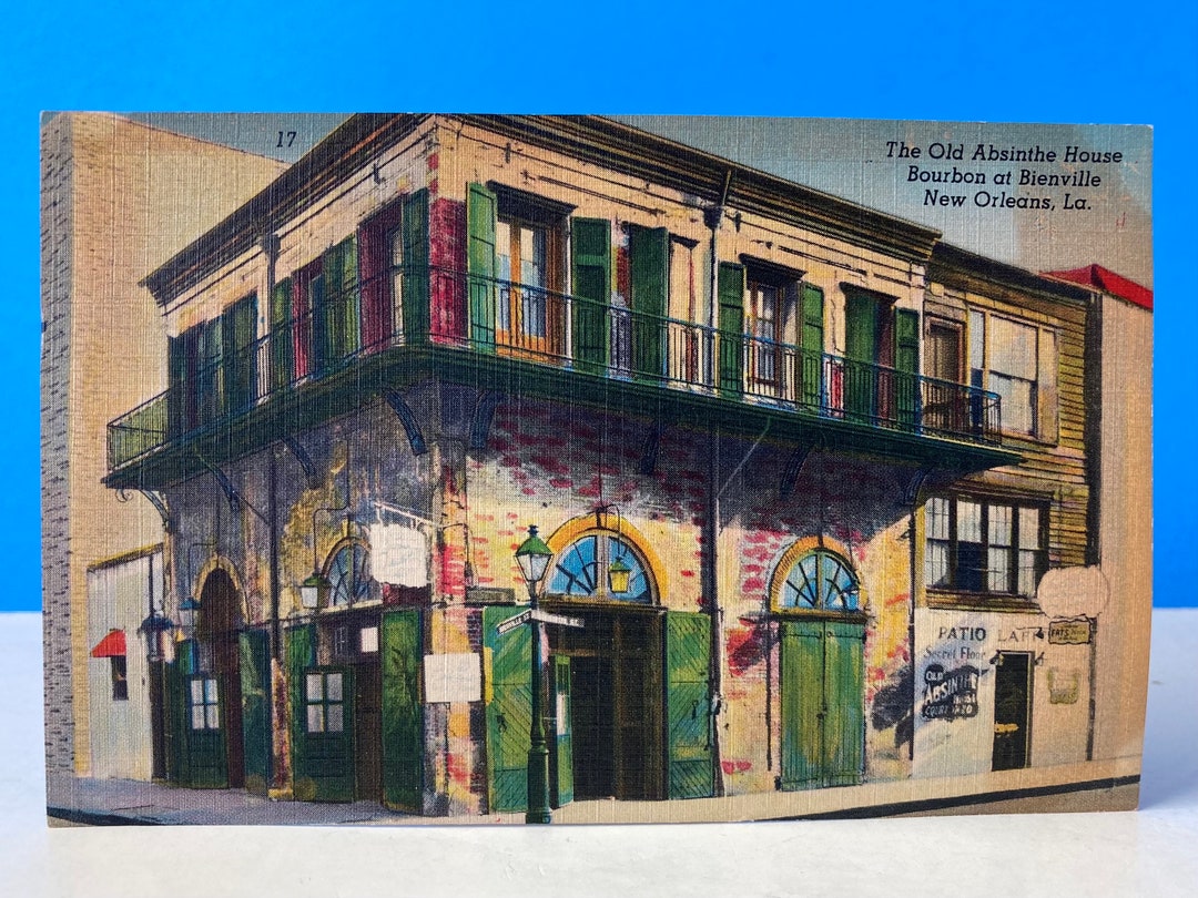 The Old Absinthe House Linen Postcard - Etsy