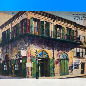 The Old Absinthe House Linen Postcard