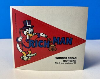 Wonder Bread / Disney Pennant Sticker #6 Rich Man