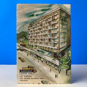 Downtowner Motor Inn Hot Springs Arkansas Postkarte