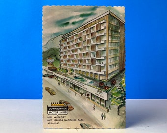 Downtowner Motor Inn Hot Springs Arkansas Postcard