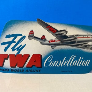 Fly TWA Constellation Luggage Label - Etsy