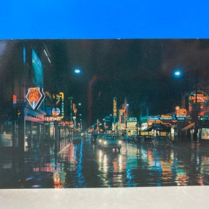 Night View Dundas Street London Ontario Postcard