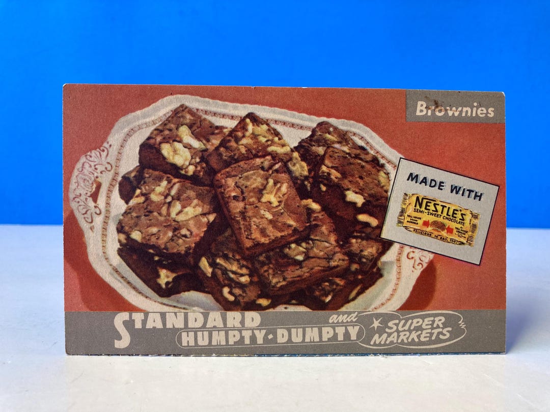 Brownies Made With Nestle's Recipe Card Humpy Dumpty Super Markets - Etsy
