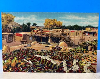 Skördetid Santa Clara indian Pueblo New Mexico linnevykort