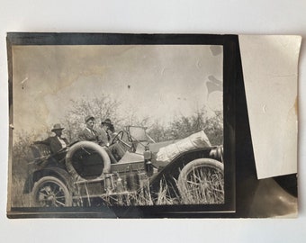 Men & Automobile RPPC Postcard