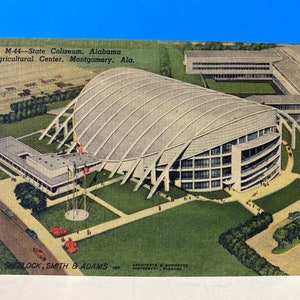 Cartolina di lino del Centro agricolo dell'Alabama State Coliseum