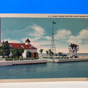 Cartolina della stazione della guardia costiera di South Haven Michigan