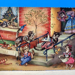 Cartolina illustrata dei gatti EK Germania