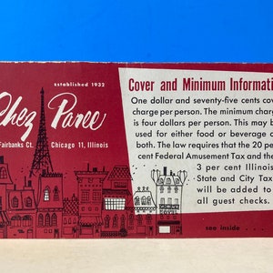 Tenda de mesa Chez Paree Chicago