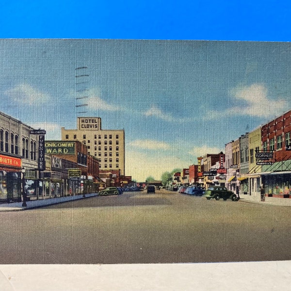 Main Street Clovis New Mexico Postcard