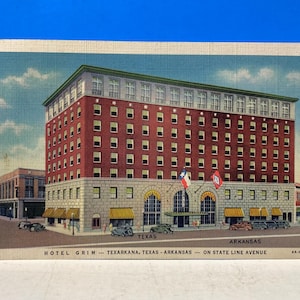 Cartolina di lino Grim Hotel Texarkana