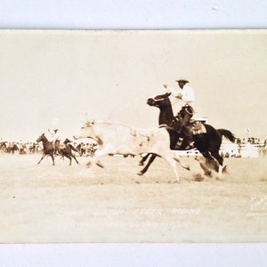 Chuck Wilson Steer Roping RPPC Carte postale