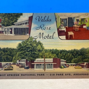 Cartão Postal Velda Rose Motel Linen