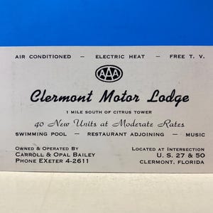 Clermont Motor Luxus-Lodge Visitenkarte