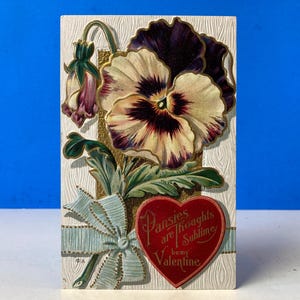 Carte postale vintage en relief pour la Saint-Valentin
