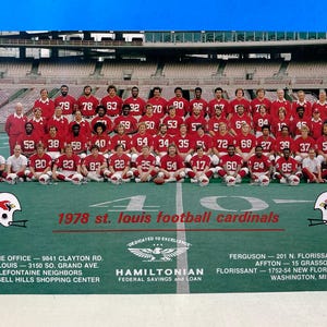 Cartão postal grande do St. Louis Football Cardinals de 1978