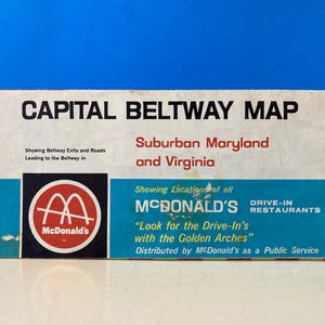Kaart Capital Beltway McDonald's Menu 1965