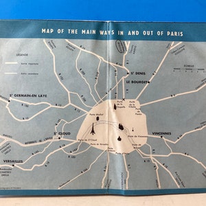 Mapa de las principales vías de entrada y salida de París