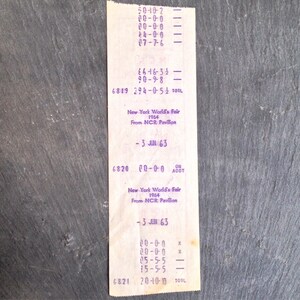 NCR Pavilion Encapsulation Receipt New York World&#39;s Fair