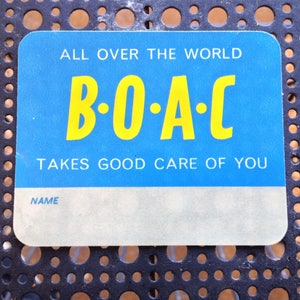 Vintage BOAC Luggage Decal