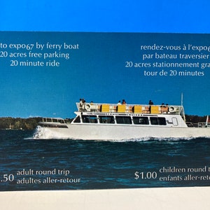 Vá para a Expo67 com cartão de ferry boat