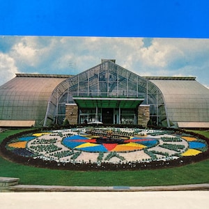 Cartolina dei Giardini Botanici di Birmingham con Orologio Floreale
