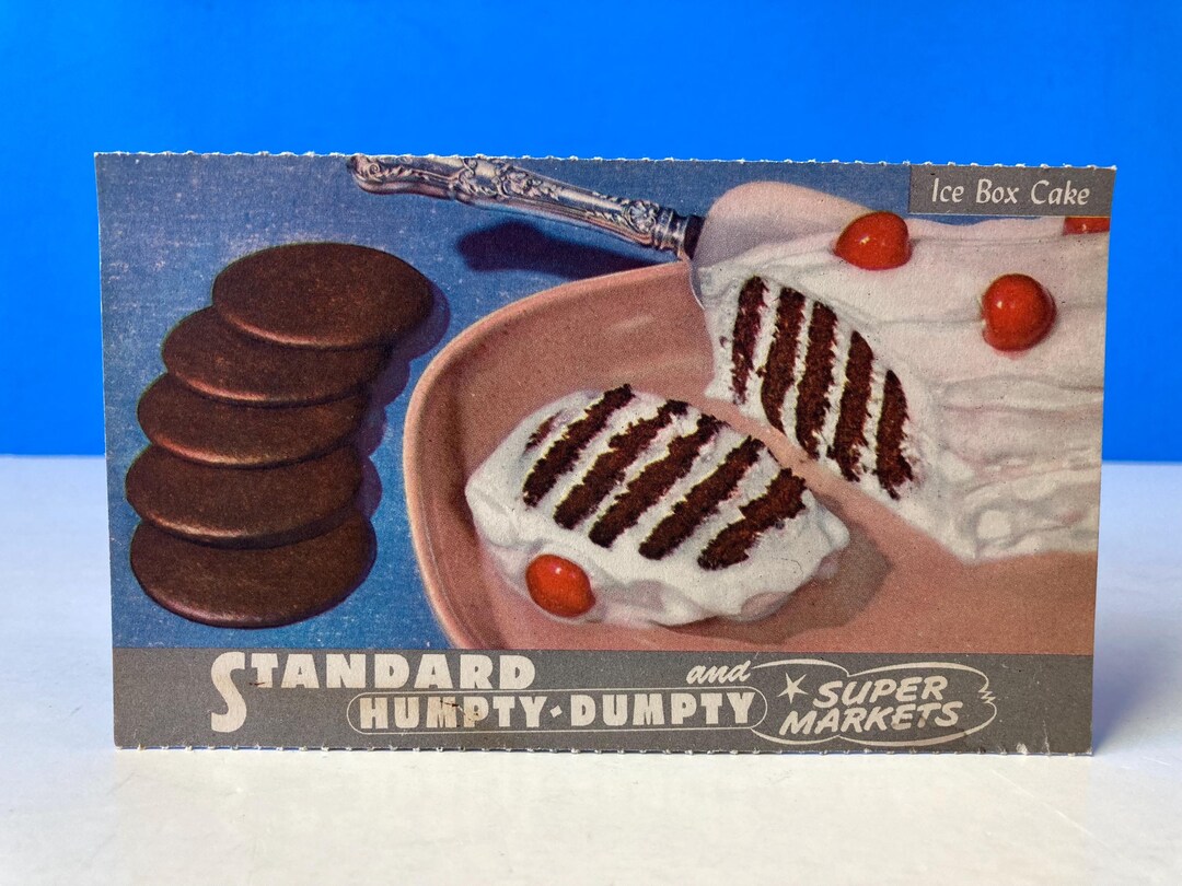 Ice Box Cake Recipe Card Humpy Dumpty Super Markets - Etsy