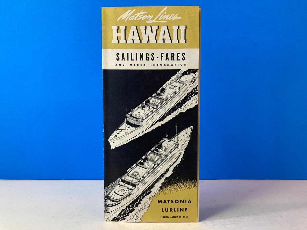 Matson Lines Hawaii Sailing Fares Brochure 1957 Etsy