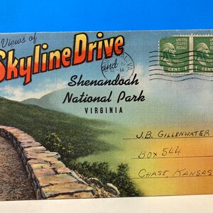 Vues de Skyline Drive Souvenir Mailer