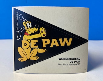 Wonder Bread / Disney Pennant Sticker #8 De Paw