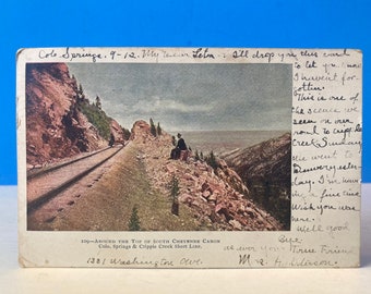 Colorado Springs och Cripple Creek Short Line-vykort 1905
