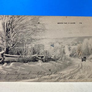 Carte postale heure d'hiver dans le Maine 1948