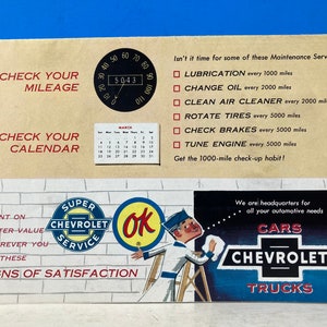 1956 Chevrolet Brochure Mailer Sharpening Chart