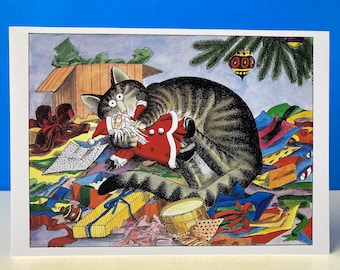 Carte de Noël pour l'ouverture du chat Kliban