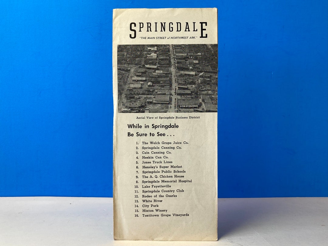Springdale Arkansas Map Brochure Etsy