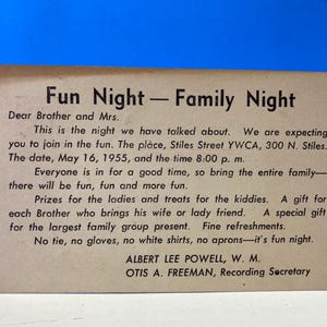 Scottish Rite Fun Night - Familiennacht Postkarte 1955